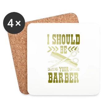 Barber friseur - Untersetzer (4er-Set) - Weiß - Vorne
