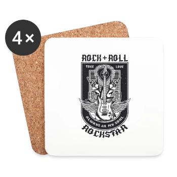 Guitar rock design - Coasters (set of 4) - white - Front