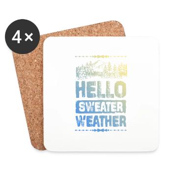 Hello Sweater Weather - Untersetzer (4er-Set) - Weiß - Vorne