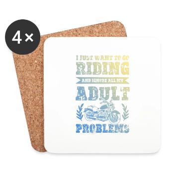 Ride Motorcycle - Coasters (set of 4) - white - Front