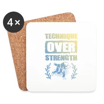 Lutte - Dessous de verre (lot de 4) - blanc - Devant