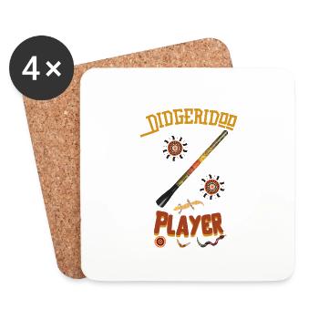 Didgeridoo Player Didgeridoo Spieler Australien - Untersetzer (4er-Set) - Weiß - Vorne