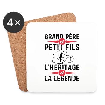 Grand-Père Et Petit Fils l'héritage et la legende - Dessous de verre (lot de 4) - blanc - Devant