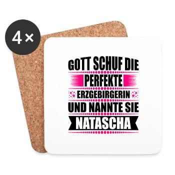 Erzgebirge Frau Namen Sachsen Natascha - Untersetzer (4er-Set) - Weiß - Vorne