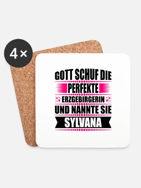 Erzgebirge Frau Namen Sachsen Sylvana - Untersetzer (4er-Set) - Weiß