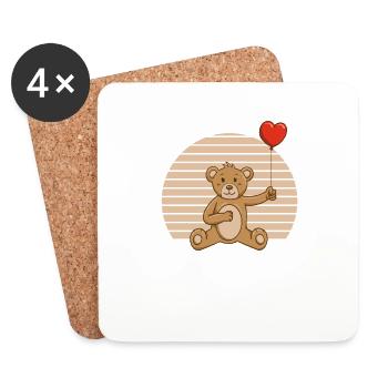 Papa Bear - Coasters (set of 4) - white - Front