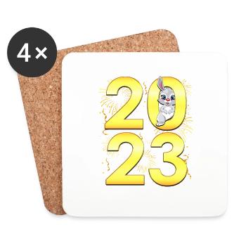 New Year 2023 Party - Countdown for 2023 - Coasters (set of 4) - white - Front