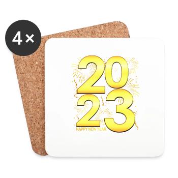 Fireworks New Year Celebration - 2023 New Year - Coasters (set of 4) - white - Front