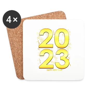 2023 New Year - New Year Countdown Party - Coasters (set of 4) - white - Front
