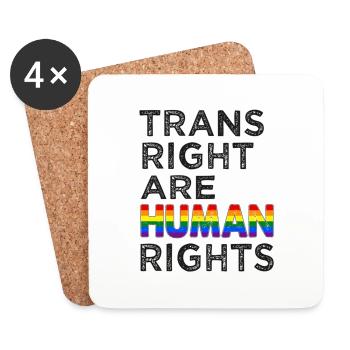 Lgbtq Trains right are human rights - Coasters (set of 4) - white - Front
