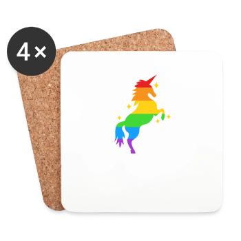 Lgbtq Rainbow Unicorn Christmas Funny - Coasters (set of 4) - white - Front