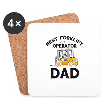 Forklift operators and forklift drivers - Coasters (set of 4) - white - Front