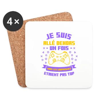 Je Suis Allé Dehors Un Fois Les Graphismes Etaient - Dessous de verre (lot de 4) - blanc - Devant