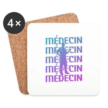 Retro Médecin Médical Médecins - Dessous de verre (lot de 4) - blanc - Devant