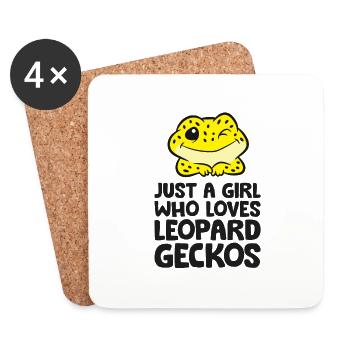 Leopardgecko Reptil Nur ein Junge, der - Untersetzer (4er-Set) - Weiß - Vorne