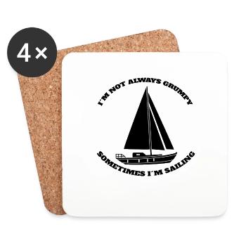 Sailing Ship Sailing Sailing Sailing Boat - Coasters (set of 4) - white - Front