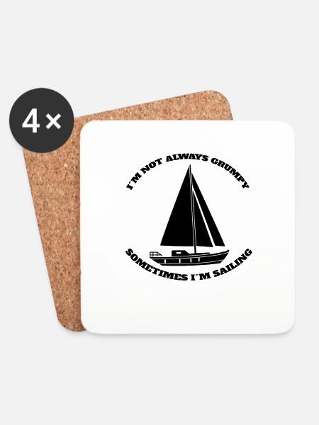 Sailing Ship Sailing Sailing Sailing Boat - Coasters (set of 4) - white
