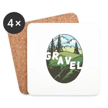 Gravel Natur vintage outdoor Wald Wiese Geschenk - Untersetzer (4er-Set) - Weiß - Vorne