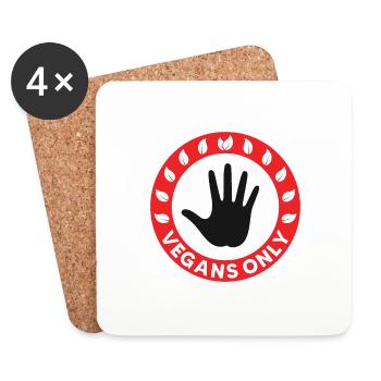 Vegans only - Untersetzer (4er-Set) - Weiß - Vorne