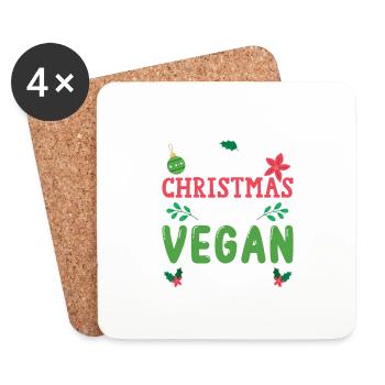 I Don't Need White Christmas, I Need Vegan Xmas - Coasters (set of 4) - white - Front