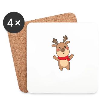 Did You Know Rudolph Was Vegan? - Coasters (set of 4) - white - Front