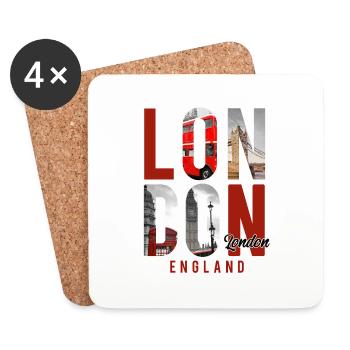 Londoner Stadt - Untersetzer (4er-Set) - Weiß - Vorne