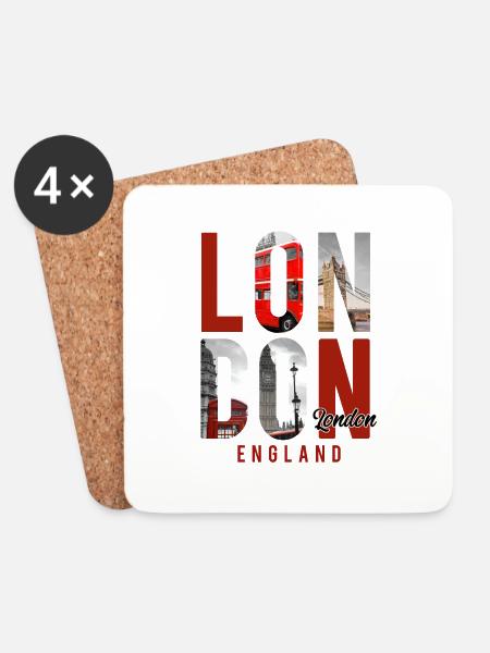 London Town - Coasters (set of 4) - white