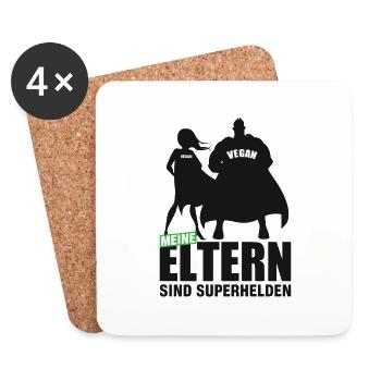 Meine Eltern sind Superhelden - Untersetzer (4er-Set) - Weiß - Vorne