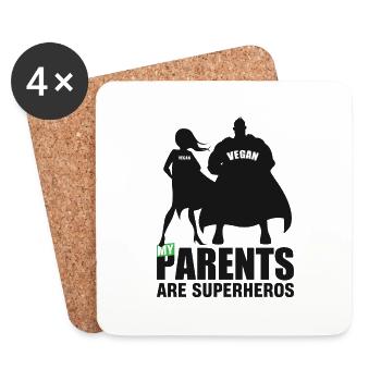 My Parents Are Superheros - Untersetzer (4er-Set) - Weiß - Vorne