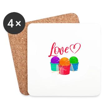 Cardio Drumming Live Love Pound Workout Gym Fitnes - Coasters (set of 4) - white - Front