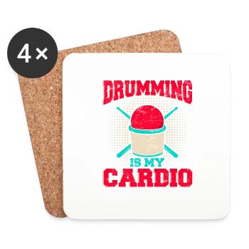 Drumming Is My Cardio Cardio Drumming Fitness Clas - Coasters (set of 4) - white - Front