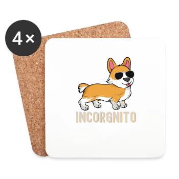 Drôle Incorgnito Gallois Corgi Propriétaire Chien Amant Corgi - Dessous de verre (lot de 4) - blanc - Devant