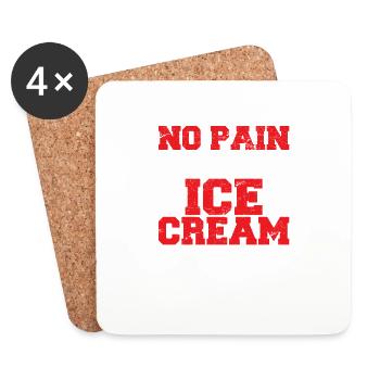 Pas de douleur Pas de crème glacée Cardio Fitness Drôle de gym Sayi - Dessous de verre (lot de 4) - blanc - Devant