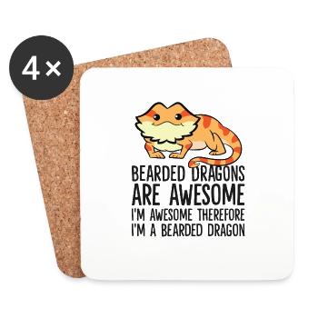 Bearded Dragons Are Awesome Im Awesome Im A - Coasters (set of 4) - white - Front