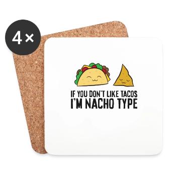 Nachos Mexikanisches Essen Wenn du keine Nackos - Untersetzer (4er-Set) - Weiß - Vorne