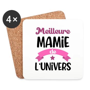 Meilleure mamie de l'univers Idée cadeau noël - Dessous de verre (lot de 4) - blanc - Devant