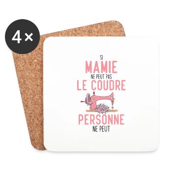 Si mamie ne peut pas le coudre personne ne peut - Dessous de verre (lot de 4) - blanc - Devant