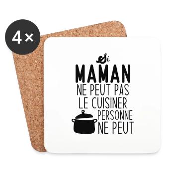Si maman ne peut pas le cuisiner personne ne peut - Dessous de verre (lot de 4) - blanc - Devant