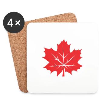 Feuille d’érable Feuille Canada Arbre - Dessous de verre (lot de 4) - blanc - Devant
