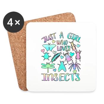 Just a girl who loves insects - Coasters (set of 4) - white - Front