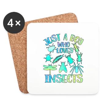 Just a boy who loves insects - Coasters (set of 4) - white - Front