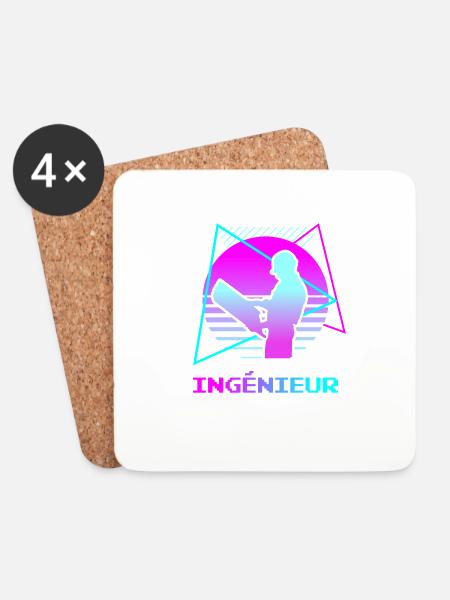 Retro Ingénieur Ingénierie - Dessous de verre (lot de 4) - blanc