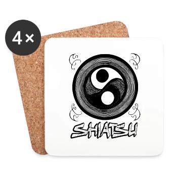 Shiatsu Yoga Meditation Massage Buddha Japanese 4 - Coasters (set of 4) - white - Front
