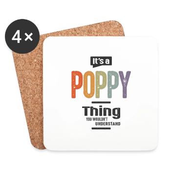 Mens It's a Poppy Thing Funny Dad Opa - Untersetzer (4er-Set) - Weiß - Vorne