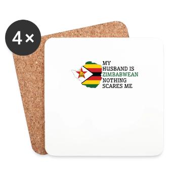 Rien ne me fait peur Zimbabwe Mari Zimbabwe - Dessous de verre (lot de 4) - blanc - Devant