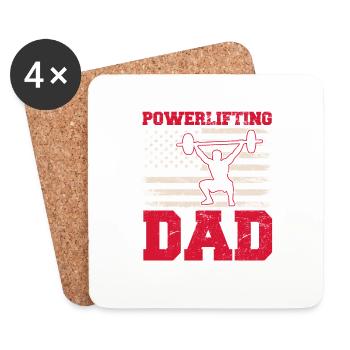 Powerlifting Dad Weightlifting Father Workout Amer - Untersetzer (4er-Set) - Weiß - Vorne
