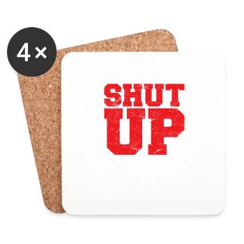Funny Shut Up Knees Gym Workout Running Training L - Untersetzer (4er-Set) - Weiß - Vorne