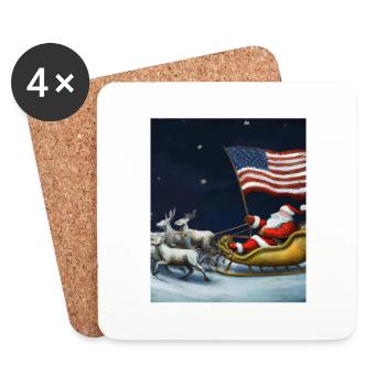 American Christmas Santa Claus with - Coasters (set of 4) - white - Front