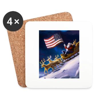 American Christmas Santa Claus with - Coasters (set of 4) - white - Front
