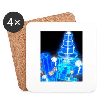 Christmas Christmas Tree Schematic Blueprint - Coasters (set of 4) - white - Front